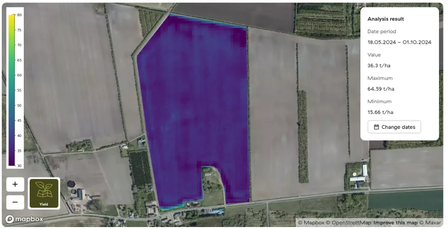 Satellittanalyse: Raproteinkart for eng